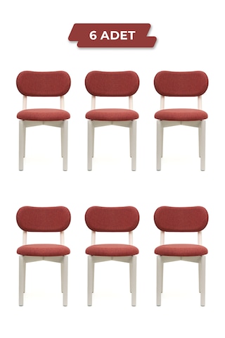 Ocean Beyaz Ahşap 6'lı Mutfak Salon Yemek Odası Sandalyesi