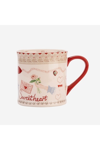 Love Notes Kırmızı Stoneware Kupa 375 Ml