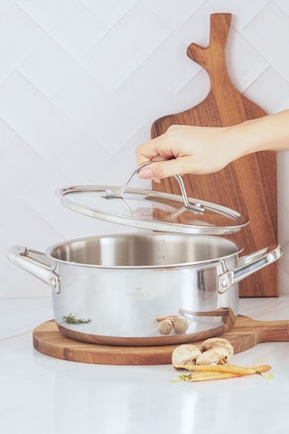 Karaca  Powersteel 3Ply 316+ İndüksiyon Tabanlı Çelik Petekli Tencere 24 Cm