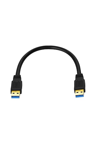Usb 3.0 Erkek - Usb 3.0 Erkek Çift Uçlu Usb Kablosu, Uzunluk: 0.6m Siyah