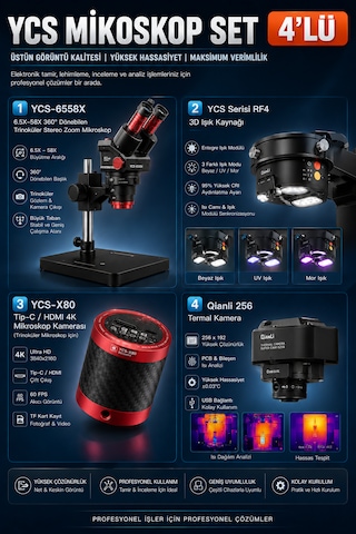 Ycs 6558xs Mikroskop Ycs 4k Kamera Ycs 35uv Termal Kamera