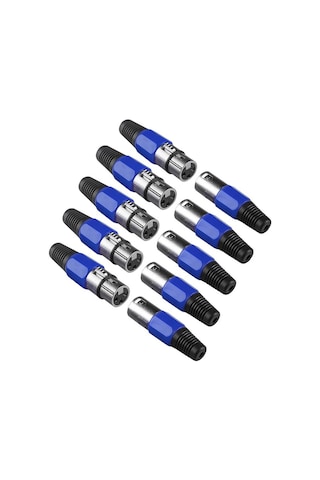 10 Adet - 3 Pin Xlr Konektörü 5 Adet Dişi + 5 Adet Erkek Mikrofon Jackı - Mikrofon Ses Jakı