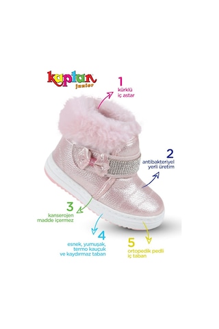 Kaptan Junior Kız Çocuk Botu Içi Kürklü Kaymaz Taban