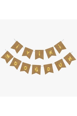 Kraft Gold Iyi Ki Doğdun Yaldızlı Banner