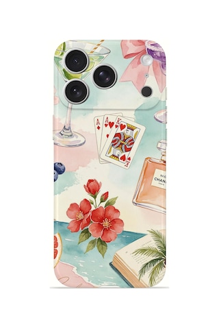 Apple iPhone Uyumlu 17 Pro Max Vorian İnce Kamera Korumalı Mika Kılıf Mediterranean Holiday Collage Mediterranean Holiday Collage Mika