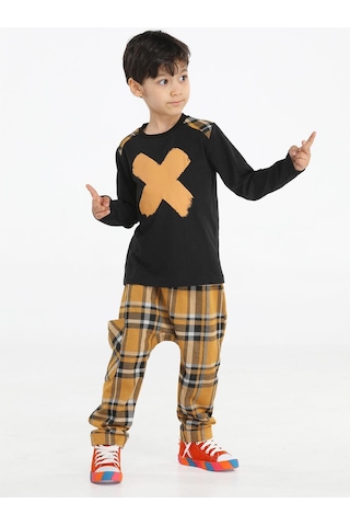 Casabony Casa Laci Ekose Pantolon + T-Shirt Takım-Karışık Renk Çok Renkli