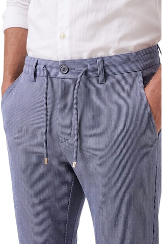 Rizzup Erkek Slim Fit Çizgili Mavi Kumaş Pantolon İpli Esnek Bel Likralı Spor Pantolon 2700240