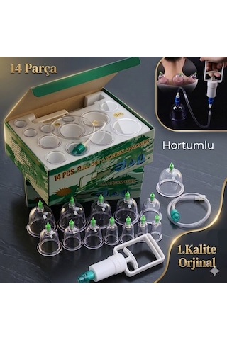 14 Ps Vakum Aparatı Seti Geleneksel Bardak Çekme Takımı Hacamat 12bardak Ile 1 Emici Vakumlama Aleti