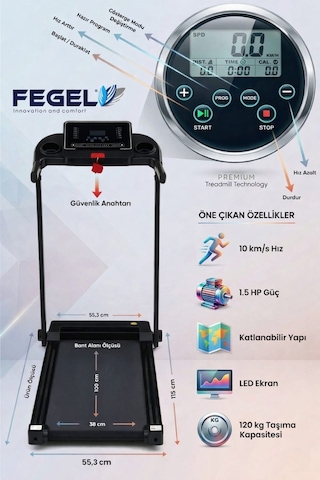 Fegel FG-380ht Katlanabilir Koşu Bandı Ev Konforunda Profesyonel Antrenman