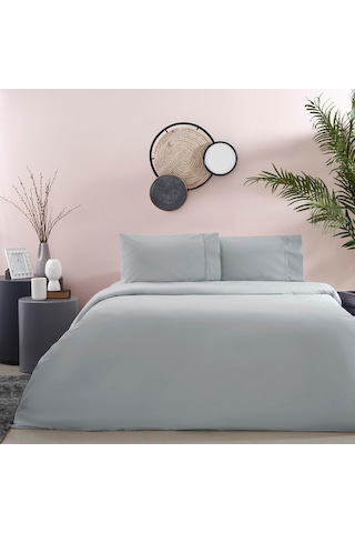 Taç Ranforce Basic Standart Pamuk Nevresim Takımı, Antrasit, Queen Size Çok Renkli