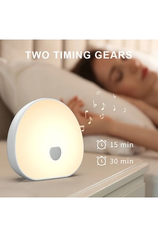 Boatshop1 1 Adet Music Light Taşınabilir Beyaz Uyku Ses Sistemi 6 Renk Değiştiren Gece Lambası 10 Rahatlatıcı Ses Zamanlayıcı Ev Seyahat Ofis İçin