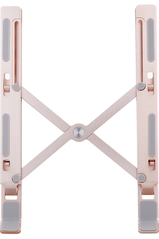 Fosenze 6 Kademeli Ayarlanabilir Portatif Laptop Standı - Alüminyum Gül Altını Renk, Ergonomik Soğutma Tasarımı