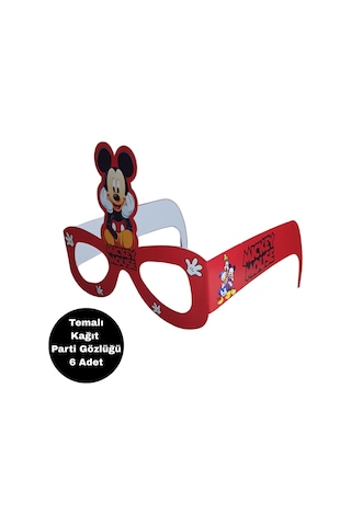 Mickey Temalı Kağıt Gözlük 6 Adet Parti Gözlüğü Tüm Yaşlar
