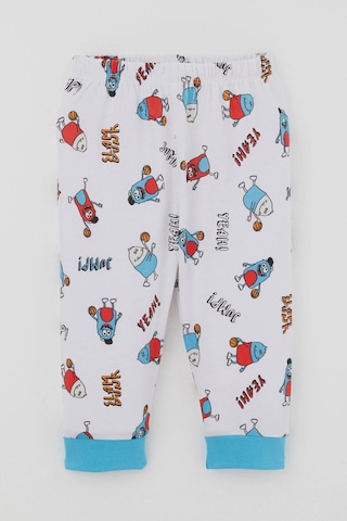 Breeze Erkek Bebek Pijama Takımı Omuzdan Patlı Mini Basket Yıldızı 4 Ay-1 Yaş, Beyaz