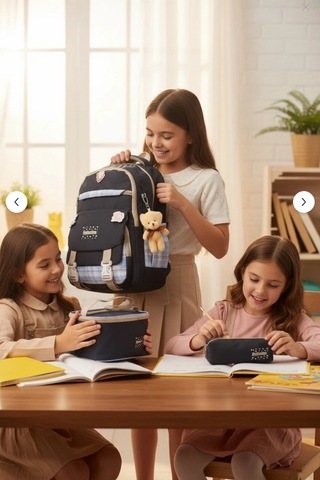 Relaxion 3 Lü Set Anahtarlıklı İlkokul Sırt Çantası 1396 Lacivert