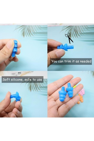 Yüzme, Öğrenme Vb. İçin 6 Çift Yeniden Kullanılabilir Silikon Yüzme Kulak Tıkacı Yumuşak Ve Esnek Kulak Tıkacı