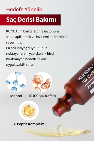 Kafein İçeren Dökülme Karşıtı, Güçlendirici Saç Serumu Kundal 10x Caffeine Strengthening Scalp Serum