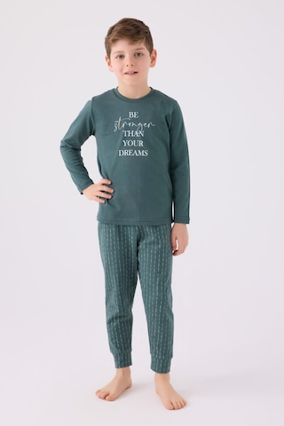Arnetta 3130 Erkek Çocuk Uzun Kol Pijama Takım Yeşil