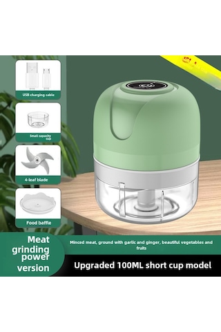 Youmex Küçük Mutfak Robotu: Kablosuz 100ml 4 Bıçaklı Sarımsak Dövürücü, Hamur, Sebze Kesici, Ev & Restoran Kullanıma Uygun Yeşil Diğer