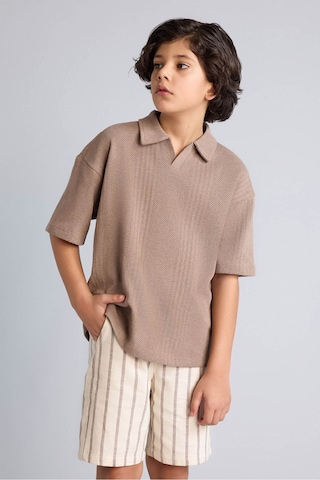 Defacto Oversıze Polo Tişört Erkek Çocuk G6128a826smbn589 Kahve-bn589