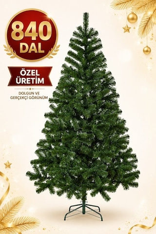 210 Cm Lüks Yılbaşı Ağacı 840 Sık Dallı 1. Sınıf Noel Ağacı Yılbaşı Çam Ağacı