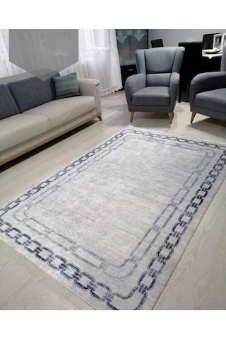 STY Home Oslo Kaymaz Taban Halı Yıkanabilir Halı Yolluk Gri