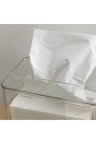 Esti 2 Bölmeli Banyo Clear Peçete Organizeri Şeffaf