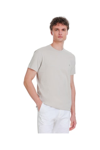 Hatemoğlu Taş Regular Fit 100% Pamuk Bisiklet Yaka Tişört 1996542 Taş-01
