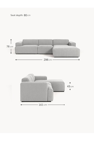 Most Mollista 3 Modül Sağ Köşe Koltuk 32 Gri Keten Kumaş Yumuşak