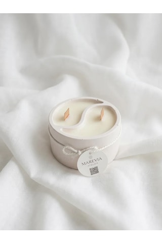 El Yapımı Dekoratif Mum Yin Yang Tasarım Açık Bej El Yapımı Dekoratif Mum Yin Yang Tasarım Açık Bej