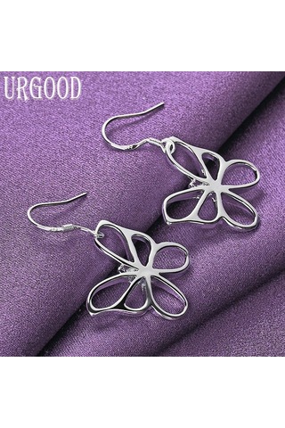 925 Ayar Gümüş Kelebek Kolye Küpe Moda Takı