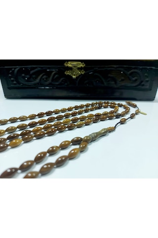 Kuka 99 Luk Namaz Tesbihi Arpa Kesim Ölçü 5.5x10 Kahverengi
