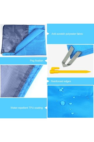 Xiyyadms Military Yeşili + Gri 200x210cm Dış Mekan Çadır Tenteği: Su Geçirmez, Yırtılmaya Dayanıklı Piknik, Plaj Ve Kamp Battaniyesi Yeşil - Gri