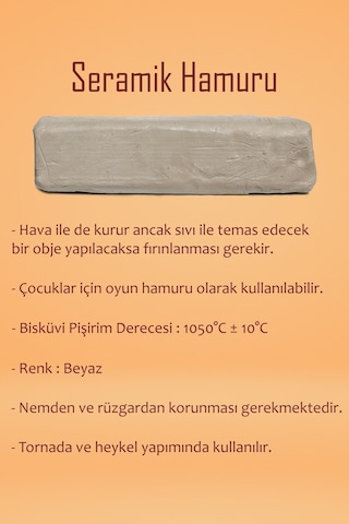 5 KG Beyaz Seramik Hamuru Doğal Kil Oyun Çamuru