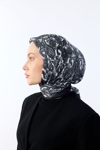 Mirsoy Scarf Lavin Desen Eşarp Siyah