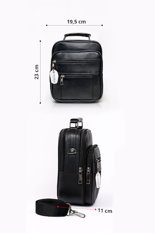 Westbag Erkek Siyah Çelik Kasalı Hakiki Deri El Ve Omuz Çantası Ayarlanabilir Askılı Büyük Boy