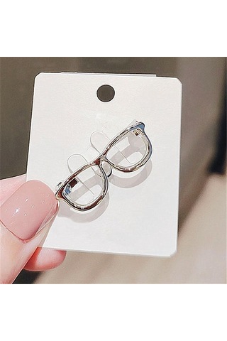 Gümüş Küçük Gözlük Broş Rozet Giyim Aksesuarları Takı Broş