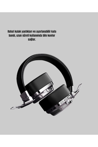 Kablosuz Bluetooth Kulak Üstü Kulaklık Kristal Ses Kalitesi Ve Ergonomik Yapı -