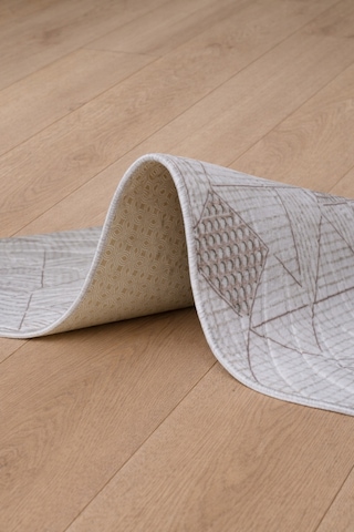 Modern Geometrik Desenli Bej Kahve Halı Kabartmalı Dokulu Salon Oturma Odası Yatak Odası Dekoratif Halı Fch3023 Kahve