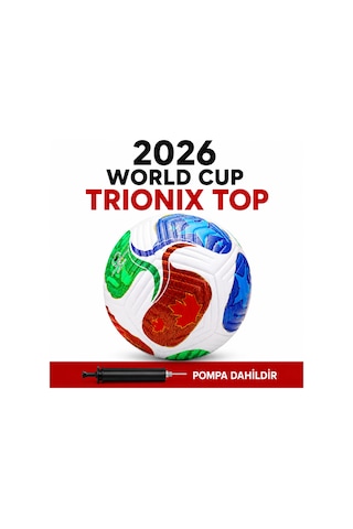 Futbol Topu 2026 World Cup Trionix 5 Numara Pompalı Set Çok Renkli