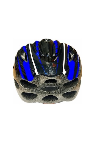 Kask Yetişkin Vizörlü - Ledli Kırmız-mavi Siyah - Mavi