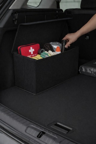 Serstil Oto Bagaj Organizer Kapaklı Düzenleyici Çanta Cırtlı, Katlanabilir Araç Bagaj Kutusu 50x25x15 Cm