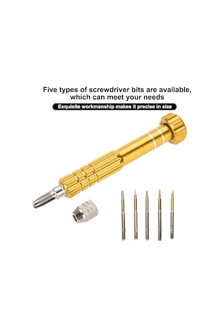 Moveevo Altın Tamir Aleti Seti: 5 Farklı Uçlu Tornavida, Cep Telefonu Ve Saatlerin Parçalarını Çıkarma, Kaliteli Krom Vanadyum Çeliği
