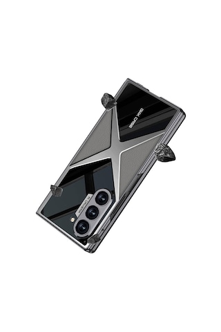 Galxy Uyumlu Z Fold 6 Kılıf Ultra İnce Kamera Korumalı Pc + Deri Arka Yüzey Zore X-pro Kapak-siyah Siyah