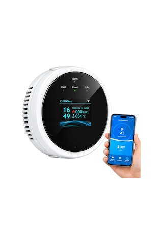 Sunup Sn-38805 Wi-fi Akıllı Doğal Gaz Ve Sıcaklık Ev Tipi Kaçak Dedektörü Tft Ekranlı
