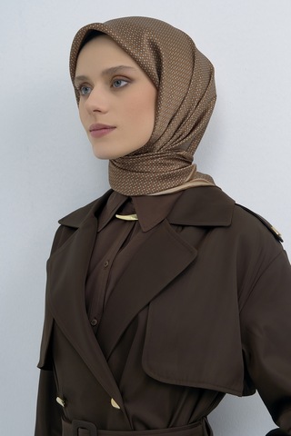 Armine Saf İpek Sura Eşarp-2026 İlkbahar-yaz- 952800d Kahverengi