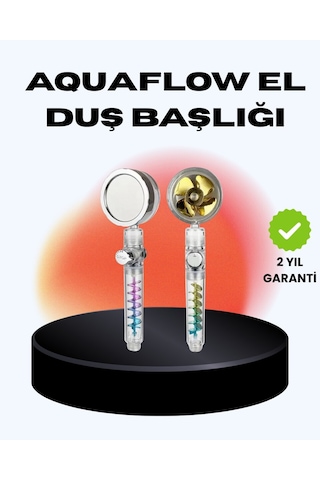 Döner Pervaneli El Duşu Başlığı Su Tasarruflu Basınç Artırıcı Yağmur Etkili Gümüş