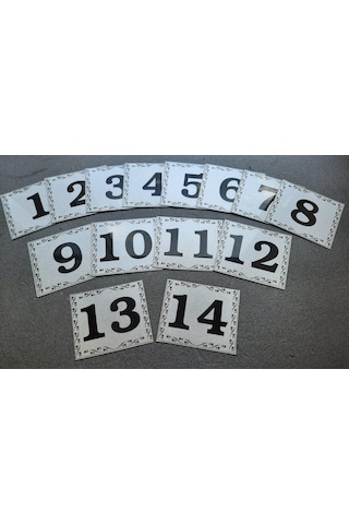 Kapı Numarası 5.5x6.5 Cm Kendinden Yapışkanlı No:1 den 14’E