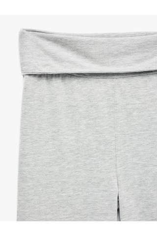 Koton Yüksek Bel Katlamalı Slim Fit Pijama Altı Gri Melanj 7wlk40242mk