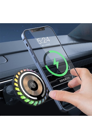 Ally W06 Magsafe Rgb 15w Kablosuz Hızlı Şarj Cihazı Ve Araç İçi